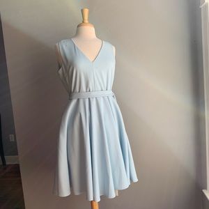 Light Blue Sleeveless A Line Dress